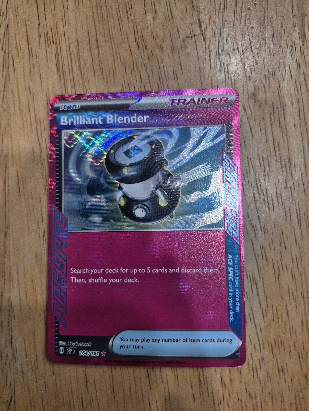 QTY 1 Pokemon Brilliant Blender ACESPEC Trainer Pokémon Item Card